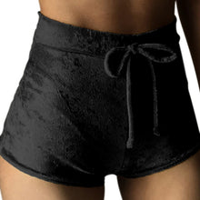 Load image into Gallery viewer, Women Velvet Drawstring Shorts