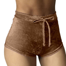 Load image into Gallery viewer, Women Velvet Drawstring Shorts