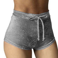Load image into Gallery viewer, Women Velvet Drawstring Shorts