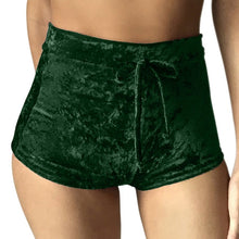 Load image into Gallery viewer, Women Velvet Drawstring Shorts