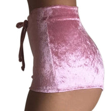 Load image into Gallery viewer, Women Velvet Drawstring Shorts