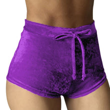 Load image into Gallery viewer, Women Velvet Drawstring Shorts