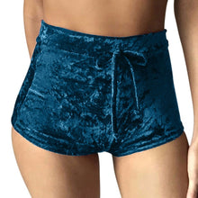 Load image into Gallery viewer, Women Velvet Drawstring Shorts