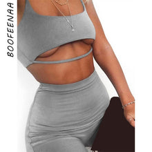 Load image into Gallery viewer, Sexy Short Two Piece Set Crop Tops and Biker Shorts