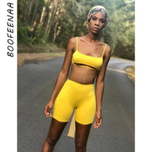 Load image into Gallery viewer, Sexy Short Two Piece Set Crop Tops and Biker Shorts