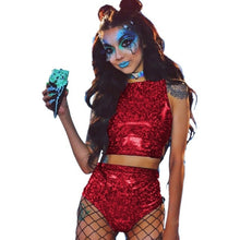Load image into Gallery viewer, Holographic Crop Top and Hot Shorts